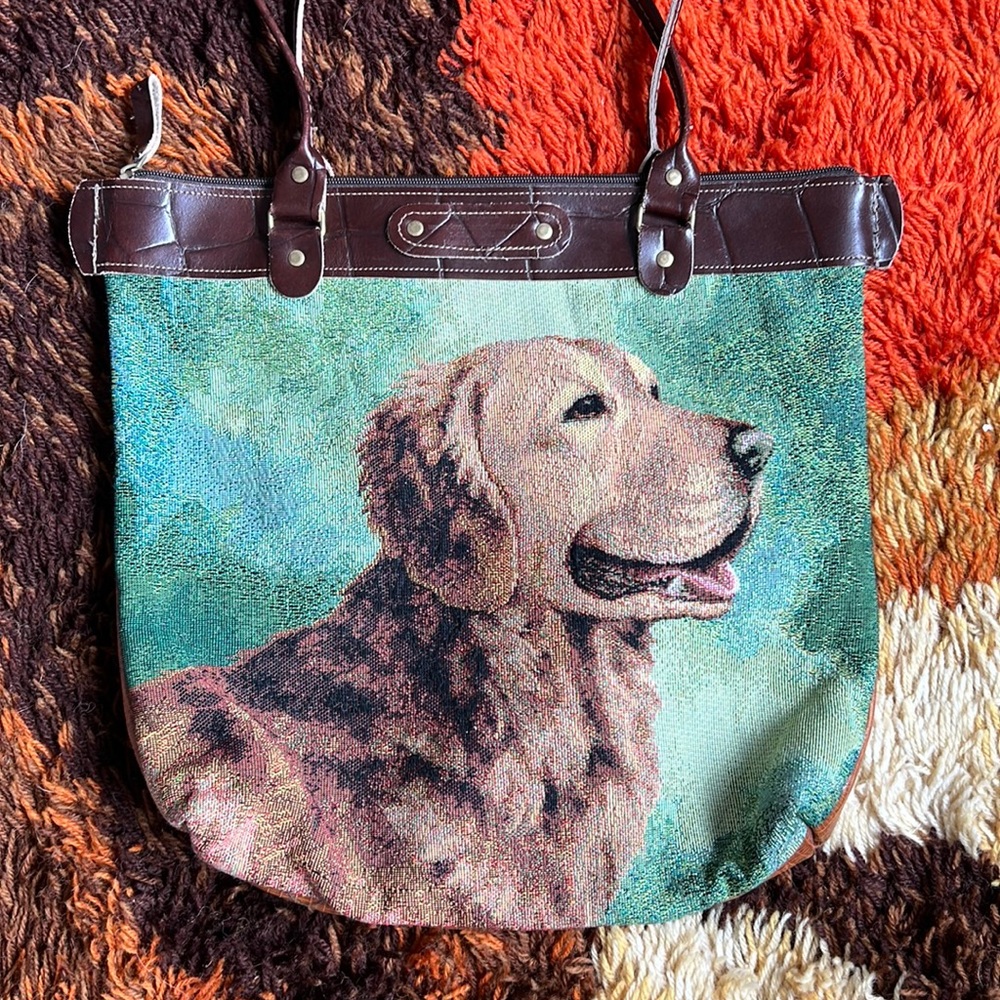 Vintage golden retriever purse